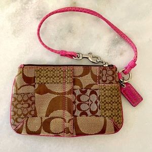 Coach wristlet: pink, tan 💕 Good condition 😍